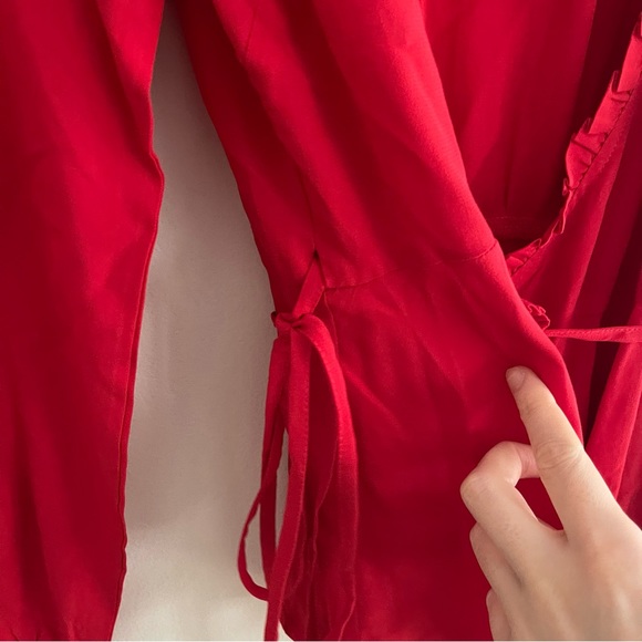 LOFT Red Wrap Blouse - Picture 6 of 11